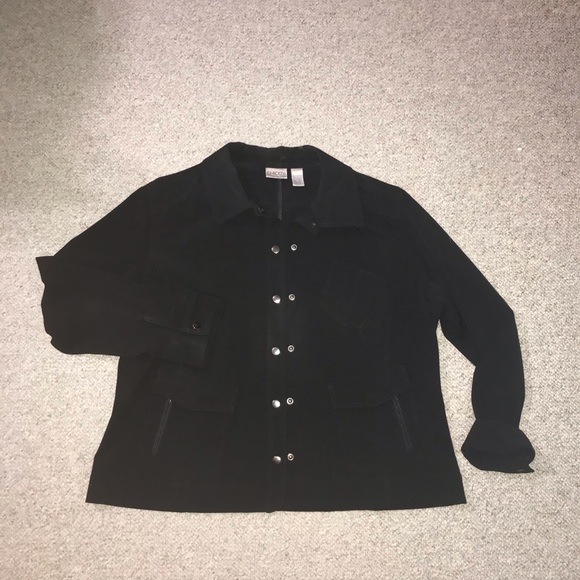 Chico’s Black Button Jacket - Picture 1 of 4